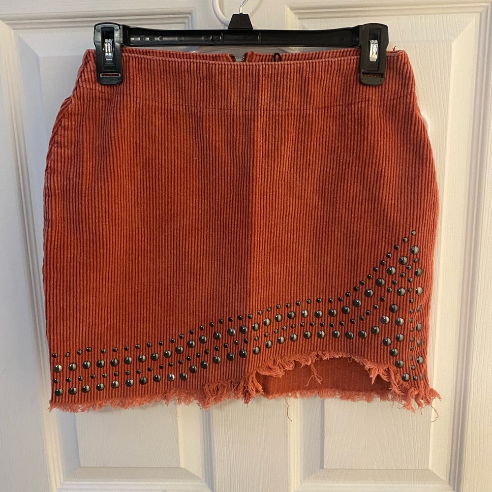 POL Asymmetrical Embellished Mini Skirt
